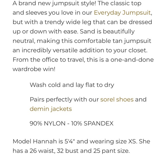 NWT Albion Fit Sand Wide Leg Jumpsuit - Picture 2 of 5